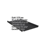 Stehfalzblech 33/500-LR, Stahl 0,50 mm, Schwarz Mattpolyester, mit eingeblendeten Eckdaten