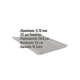 Stehfalzblech 33/500-LR Aluminium 0,70 mm Graualuminium mit eingeblendeten Eckdaten