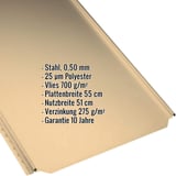Stehfalzblech PD-510-S Flach Sandgelb mit Eckdaten Stahl 0,50 mm, 25 µm Polyester, Vlies 700 g/m²
