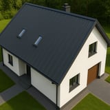 Einfamilienhaus mit anthrazitgrauem Stehfalzblech PD-510-S und Garage von oben