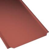 Stehfalzblech PD-510-S Flach Korallenrot (RAL 3016), Hauptansicht des Profils mit 25 µm Polyesterbeschichtung