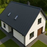 Stehfalzblech PD-510-S Mikro Anthrazitgrau auf einem Einfamilienhaus von oben