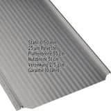 Stehfalzblech PD-510-S Mikro Graualuminium, Stahl 0,50 mm, mit eingeblendeten Eckdaten
