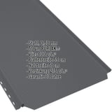 Stehfalzblech PD-510-S Anthrazitgrau, 0,50 mm Stahl, PURLAK® Beschichtung, Vlies 700 g/m², Eckdaten eingeblendet