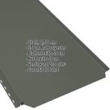 Stehfalzblech PD-510-S Nano in Grün, Detailansicht mit eingeblendeten Eckdaten zu Material, Beschichtung und Massen