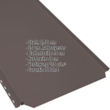 Stehfalzblech PD-510-S schokoladenbraun, 0,50 mm Stahl, mit eingeblendeten Eckdaten