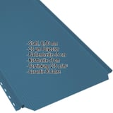 Stehfalzblech PD-510-S Enzianblau mit eingeblendeten Eckdaten zu Material, Staerke und Beschichtung