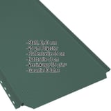 Stehfalzblech PD-510-S Moosgrün, 0,50 mm Stahl, mit Eckdaten-Einblendung