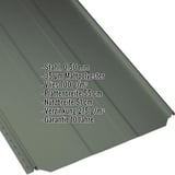 Stehfalzblech PD-510-S Trapezblech gruen, 0,50 mm Stahl, Infografik mit Eckdaten