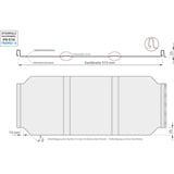 Technische Zeichnung Stehfalzblech PD-510-S Trapez mit Deckbreite 510 mm und Sickenhöhe 2 mm
