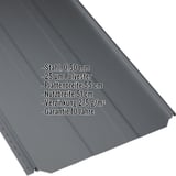 Stehfalzblech PD-510-S Trapez anthrazitgrau, 0,50 mm Stahl, mit eingeblendeten Eckdaten