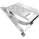 Steigtritt Typ 2 Set aus verzinktem Stahl, blank, mit perforierter Trittflaeche und Montagewinkel