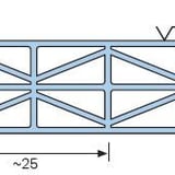Schnittansicht der 16 mm Polycarbonatplatte mit Kammerstruktur und Massangaben