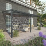 Terrassenüberdachung RAL 7016 mit Polycarbonatdach 16 mm, Eckdaten eingeblendet