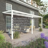 Terrassenüberdachung RAL 9016 mit Polycarbonatdach 16 mm, Eckdaten eingeblendet