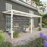 Terrassenüberdachung RAL 9001 mit Polycarbonatdach 16 mm, Eckdaten eingeblendet