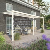 Terrassenüberdachung RAL 9001 mit Polycarbonatdach 16 mm, Eckdaten eingeblendet