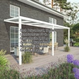 Terrassenüberdachung RAL 9016 mit Polycarbonatdach 16 mm, Eckdaten eingeblendet