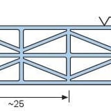 Technische Zeichnung der 16 mm Polycarbonatplatte mit Kammerstruktur und Massen