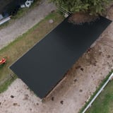 Trapezblech 20/1100 Anthrazitgrau 0,50 mm auf einem Stallgebäude, Draufsicht