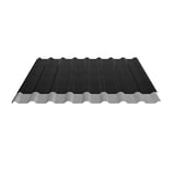 Trapezblech 20/1100 schwarz, 0,50 mm Stahl, mit grauer Anti-Tropf-Beschichtung auf der Unterseite