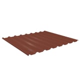 Trapezblech 20/1100 ziegelrot, 0,50 mm Stahl, 35 µm Mattpolyester, Hauptansicht schräg von oben