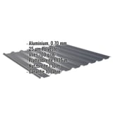 Trapezblech 20/1100 Aluminium 0,70 mm Anthrazitgrau mit Polyesterbeschichtung und eingeblendeten Eckdaten