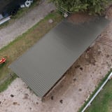 Trapezblech 20/1100 Graualuminium auf einem Carport oder Unterstand, Draufsicht