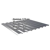 Trapezblech 20/1100 Aluminium 0,70 mm Anthrazitgrau mit eingeblendeten Eckdaten