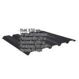 Trapezblech 35/207 Wand, Stahl 0,50 mm Schwarz Mattpolyester, mit eingeblendeten Eckdaten