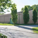 Trapezblech 35/207 Aluminium Graualuminium als Fassadenverkleidung an einer Halle