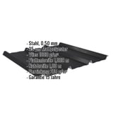 Trapezblech 45/333 schwarz mit Anti-Tropf-Vlies und eingeblendeten Produktdaten