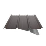 Trapezblech 45/333 Sepiabraun mit Anti-Tropf Vlies, teilweise abgezogen, Schnittansicht