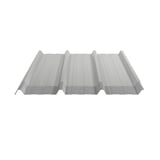 Trapezblech 45/333, Weißaluminium RAL 9006, mit Anti-Tropf-Vlies auf der Unterseite, Seitenansicht