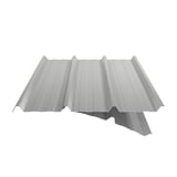 Trapezblech 45/333, Weißaluminium RAL 9006, mit Anti-Tropf-Vlies, schräg von unten sichtbar