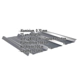 Trapezblech 45/333 Aluminium 0,70 mm Anthrazitgrau mit eingeblendeten Eckdaten und Vliesbeschichtung