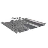 Trapezblech 45/333, Anthrazitgrau, Stahl 0,50 mm, Puramid 60 µm, mit eingeblendeten Eckdaten