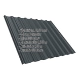 Trapezblech T18DR Aluminium 0,70 mm Anthrazitgrau mit Polyesterbeschichtung und eingeblendeten Eckdaten