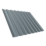 Trapezblech T18DR aus Stahl 0,50 mm in Fehgrau, Ansicht von oben schraeg