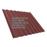 Trapezblech T18DR Aluminium 0,70 mm Rotbraun, mit eingeblendeten Eckdaten zu Material und Massen