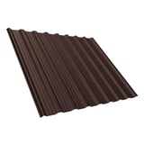 Trapezblech T18DR Dach Schokoladenbraun 0,50 mm, Hauptansicht mit Mattpolyester-Beschichtung