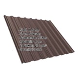 Trapezblech T18DR aus Stahl, 0,75 mm, schokoladenbraun, mit eingeblendeten Eckdaten