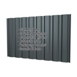 Trapezblech T18DR Wand Anthrazitgrau, 0,50 mm Stahl, mit eingeblendeten Eckdaten