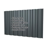 Trapezblech T18DR Anthrazitgrau, 0,50 mm Stahl, mit Eckdaten-Einblendung
