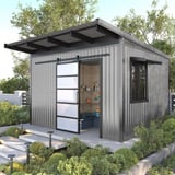 Trapezblech T20M Aluzink 0,40 mm als Dach und Wandverkleidung eines modernen Gartenhauses
