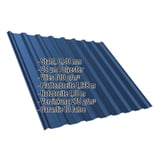 Trapezblech T20M Enzianblau mit eingeblendeten Eckdaten zu Material, Staerke, Beschichtung und Garantie