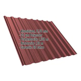 Trapezblech T20M Aluminium 0,70 mm rotbraun, Hauptansicht mit eingeblendeten Eckdaten