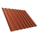 Trapezblech T20M aus Stahl 0,75 mm, Kupferbraun RAL 8004, 25 µm Polyester-Beschichtung, Hauptansicht