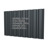Trapezblech T20M Wand Aluminium 0,70 mm Anthrazitgrau mit eingeblendeten Eckdaten
