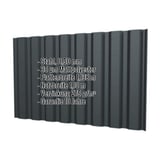 Trapezblech T20M Wand Anthrazitgrau RAL 7016 mit eingeblendeten Eckdaten Stahl 0,50 mm Mattpolyester